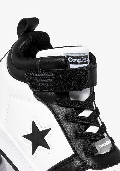 Conguitos Zapatillas Altas con Luces Unisex Estrella Negro-Blanco - Imagen 4
