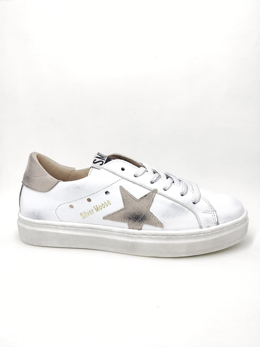 Sneakers Golden Star en piel Blanco Taupe - Imagen 1
