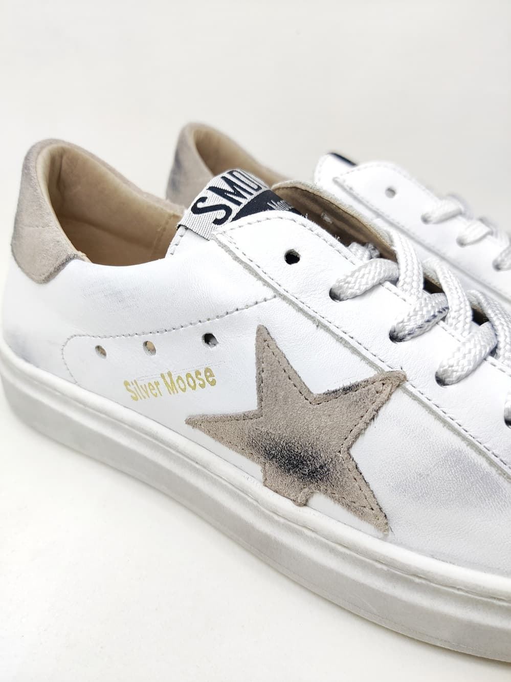 Sneakers Golden Star en piel Blanco Taupe - Imagen 2