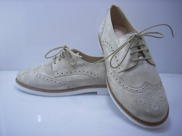 Beberlis zapato Oxford piel Platino - Imagen 2