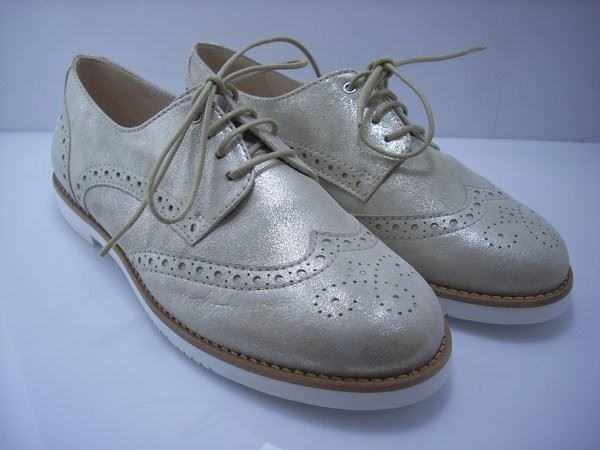 Beberlis zapato Oxford piel Platino - Imagen 3