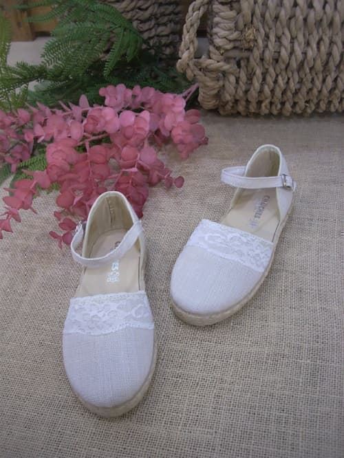 comprar Alpargatas Comuni n ni a Lino Beige nicolatienda