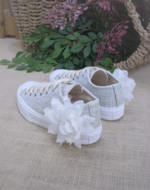 Eli Zapatillas Flor Casablanca Marfil - Imagen 5