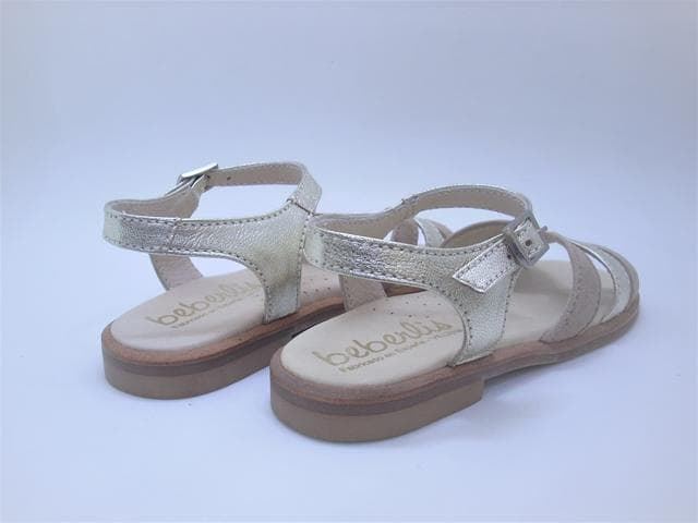 Beberlis Girl's leather sandals Gold Taupe - Image 3