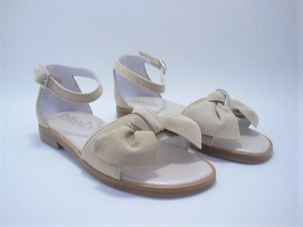 Beberlis Girl's Sand Suede Sandals with Bow - Image 2