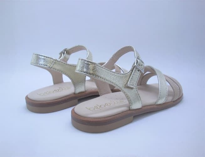 Beberlis Sandals for girls leather Gold Taupe - Image 3