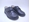 Black leather Oxford school shoe with Velcro - Image 2