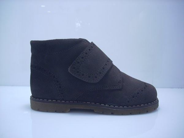 Brown Suede Kids Boot with Velcro - Image 1