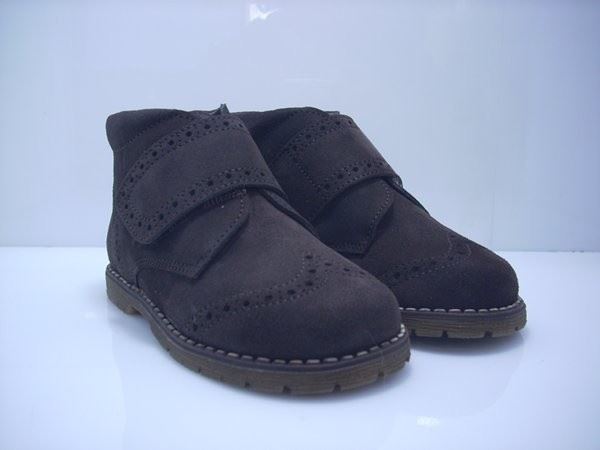 Brown Suede Kids Boot with Velcro - Image 2