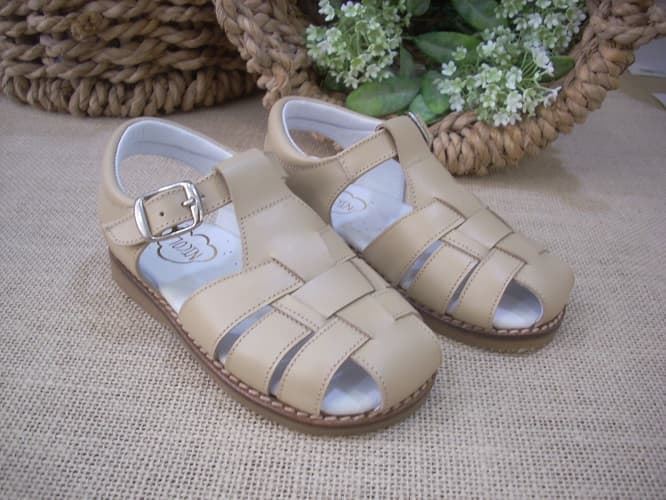 Camel leather sandals for kids - Image 1