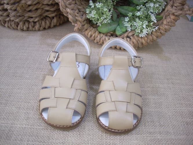 Camel leather sandals for kids - Image 3