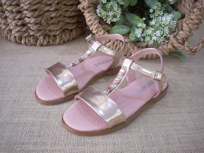 Chuches Girl's leather sandal Rose Gold - Image 1