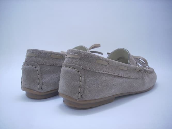 Chuches shoes Taupe Suede Moccasin with Bow - Image 3