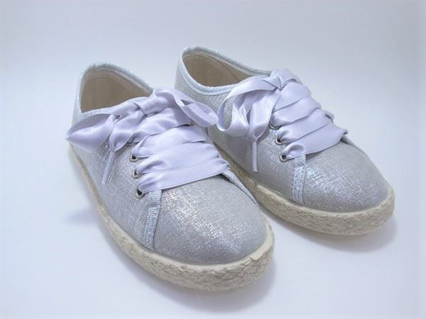 Chuches Silver canvas sneakers for baby - Image 1