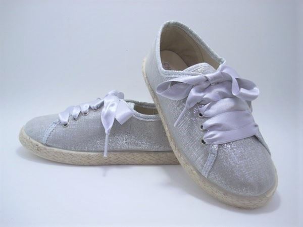 Chuches Silver canvas sneakers for baby - Image 2