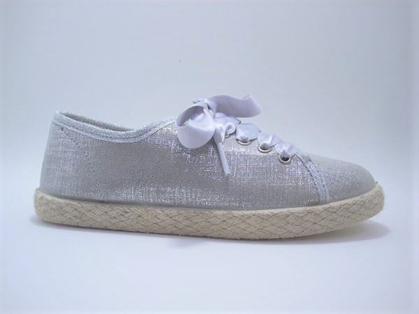 Chuches Silver canvas sneakers for baby - Image 3