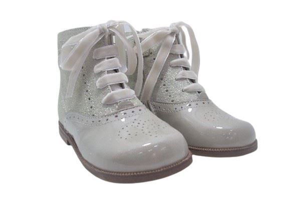 Eli Baby Boot Girl Patent Leather Glitter Beige - Image 1