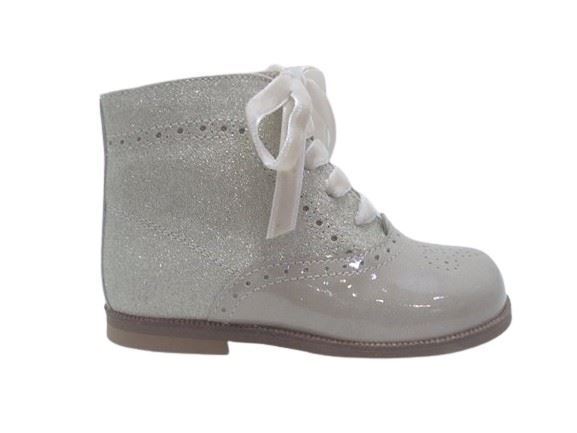 Eli Baby Boot Girl Patent Leather Glitter Beige - Image 2