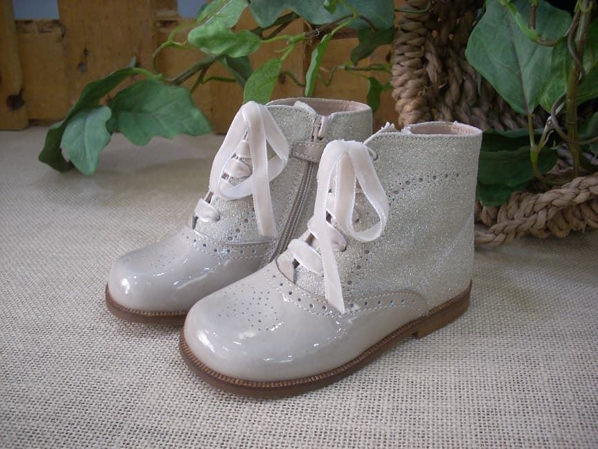 Eli Baby Boot Girl Patent Leather Glitter Beige - Image 4