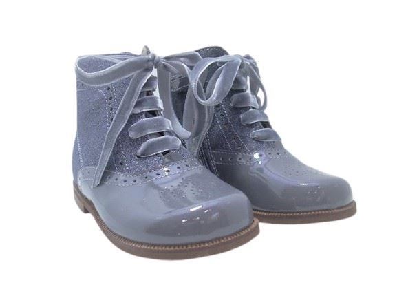 Eli Baby Boot Girl Patent Leather Glitter Gray - Image 1