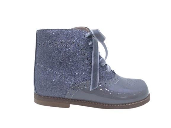 Eli Baby Boot Girl Patent Leather Glitter Gray - Image 2