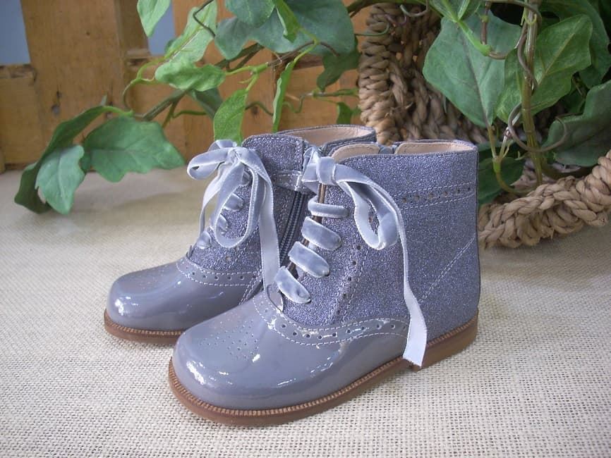 Eli Baby Boot Girl Patent Leather Glitter Gray - Image 4