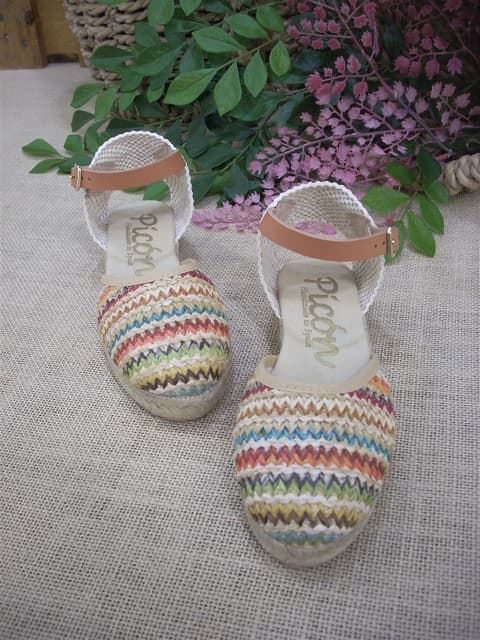 Girls Multicolor Raffia Jute Wedge Espadrille - Image 4