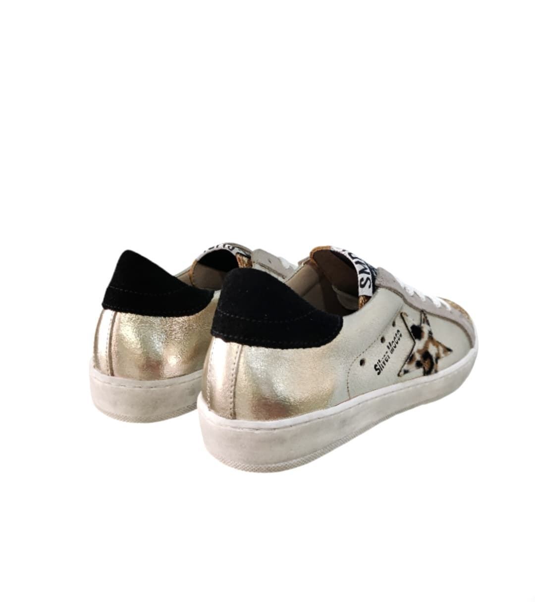 Golden Star Sneakers Gold Glitter Star Print - Image 4