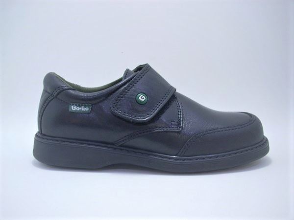 Gorilla Black Leather School Shoe with Rubber Toe - Image 3