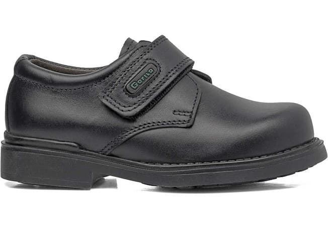 Gorilla Black Leather School Shoe with Velcro - Image 2