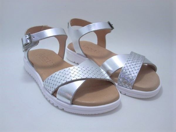 Kaola Girl's Leather Sandals Silver - Image 2