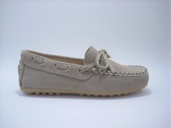 Oca Loca Boy's Moccasin Suede Taupe - Image 1