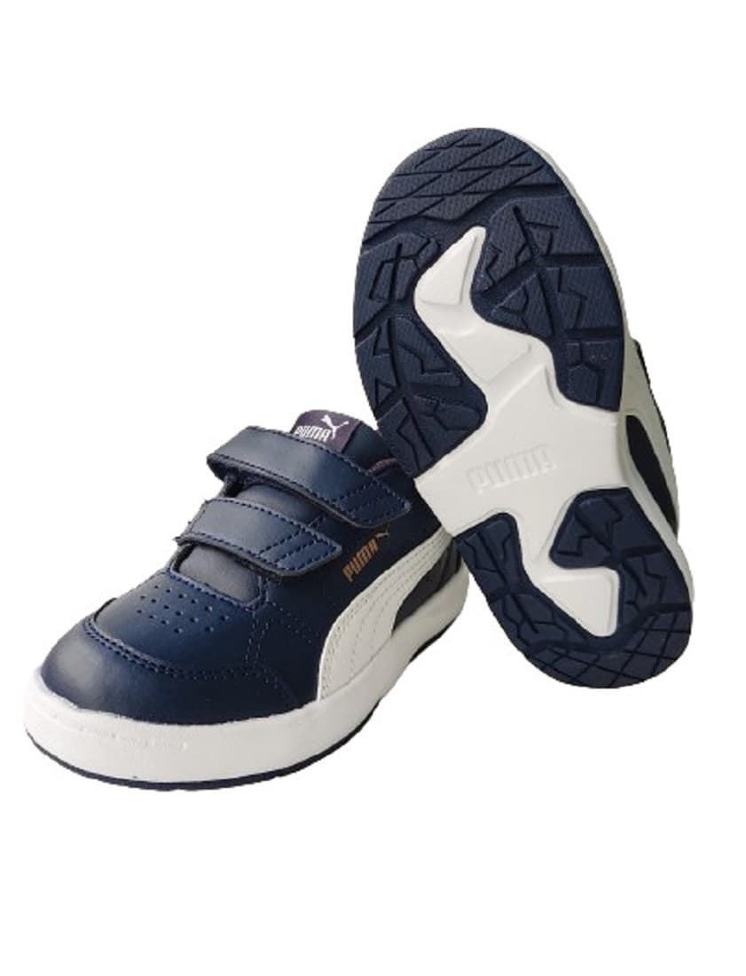 Puma Evolve Court Navy Blue Kids Sneakers - Image 3