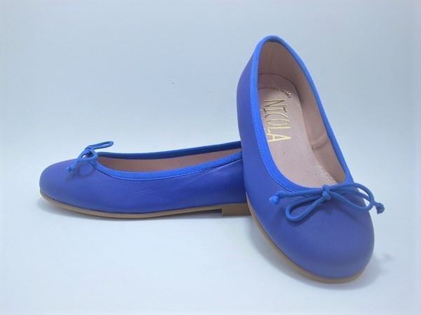 Ruth Secret Girl's Ballerina in Blue Leather - Image 3