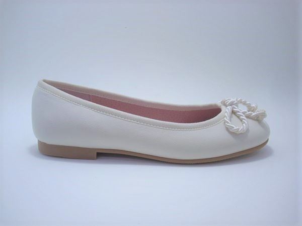 Ruth Secret Girl's Ballerina Ivory Leather - Image 1