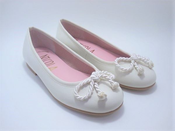 Ruth Secret Girl's Ballerina Ivory Leather - Image 2