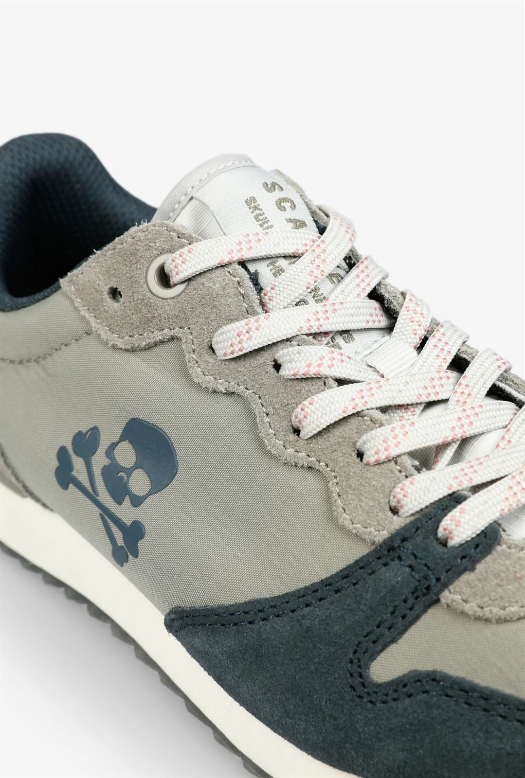 Scalpers Sneakers Skull Insignia Khaki Blue - Image 2