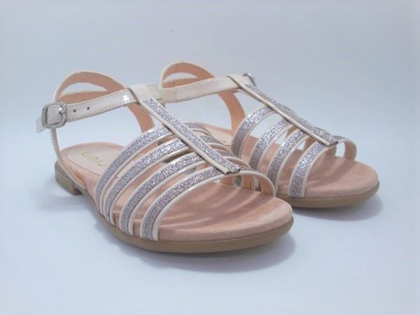 Unisa Girl's sandal Nude patent leather with glitter - Image 2