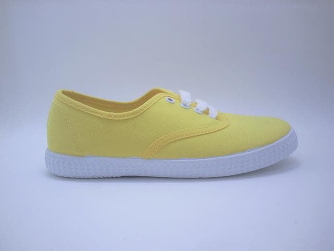 Batilas Zapatillas niños Lona Amarillo cordón - Imagen 1