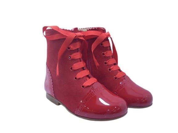 Bota Pascuala niña Charol Rojo - Imagen 1