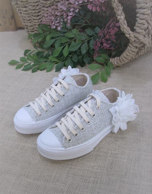 Eli Zapatillas Flor Casablanca Marfil - Imagen 4