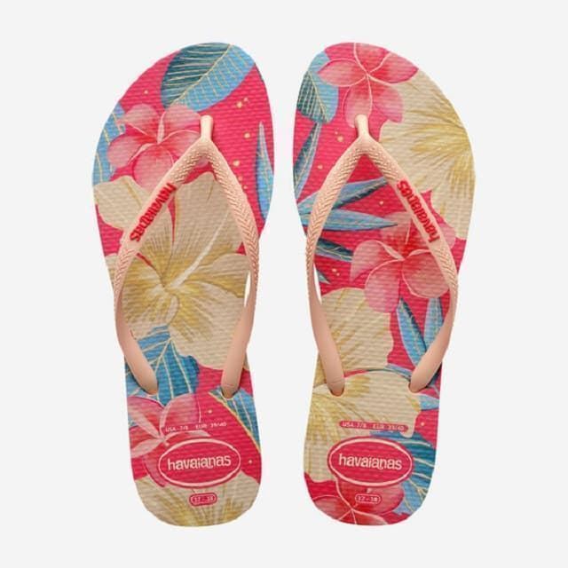 Havaianas Slim Floral rosa Chanclas niñas y mujer - Imagen 1