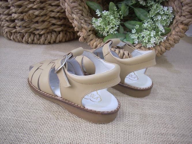 Sandalias para niños piel Camel - Imagen 2